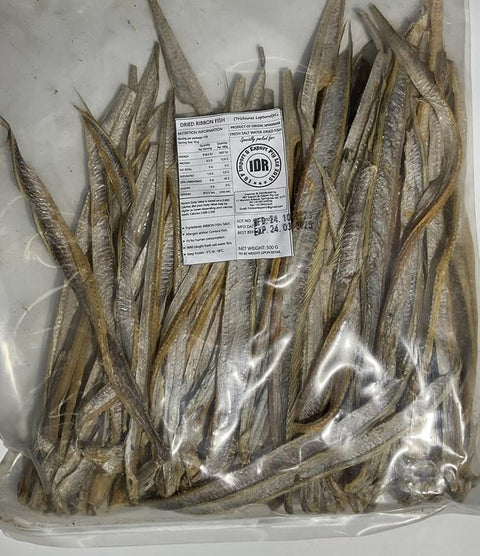 Dried Ribbon Fish Trichiurus Lepturus H/L (Medium) (ငါးတံခွန်ခြောက်) (500 g)