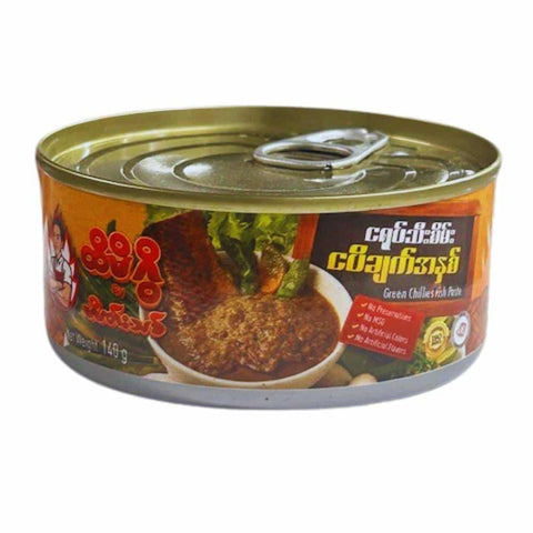 Hti Mi Gwi Pounded fish Paste Green Chilli (ငရုတ်သီးစိမ်း ငပိချက်အနှစ်) (Small) (140 g)