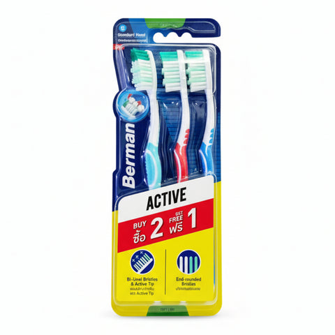 Berman Active Soft Toothbrush (2 + 1)
