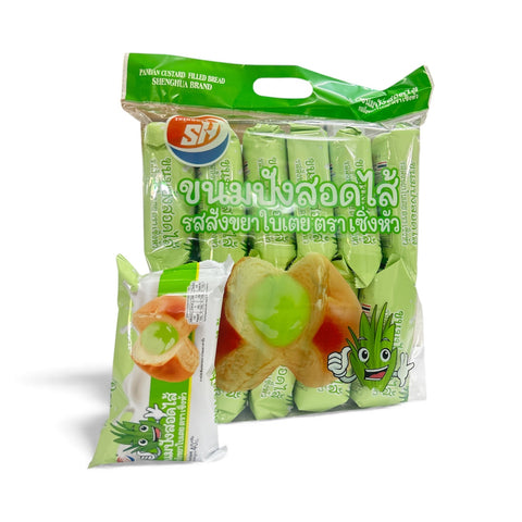 Shenghua Pandan Custard Flavoured Filled Bread (40 g x 12)