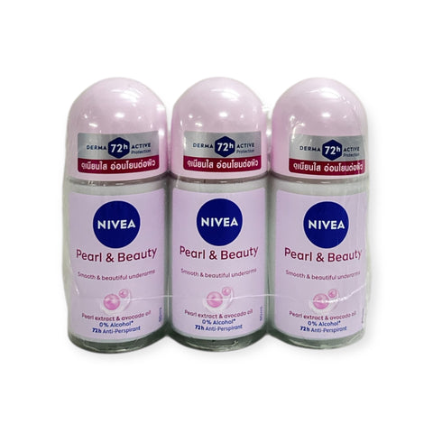 Nivea Pearl & Beauty Roll On (50 ml x 3)