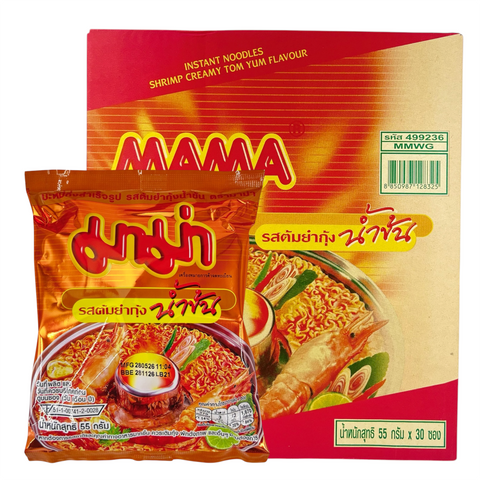 Mama Shrimp Creamy Tom Yum Flavoured Instant Noodles (55 g)