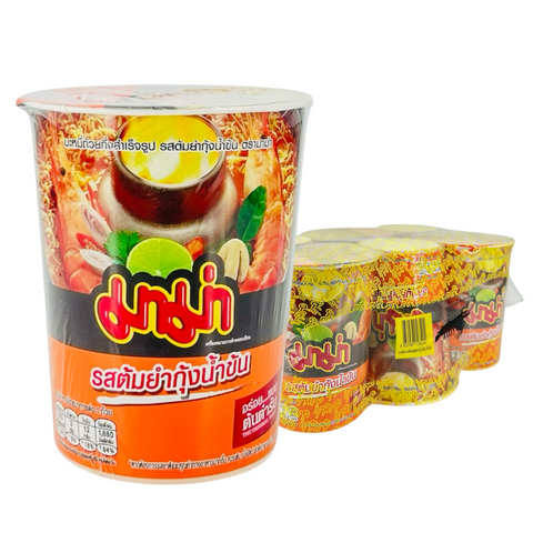 Mama Shrimp Creamy Tom Yum Flavoured Instant Cup Noodles (60 g x 6)