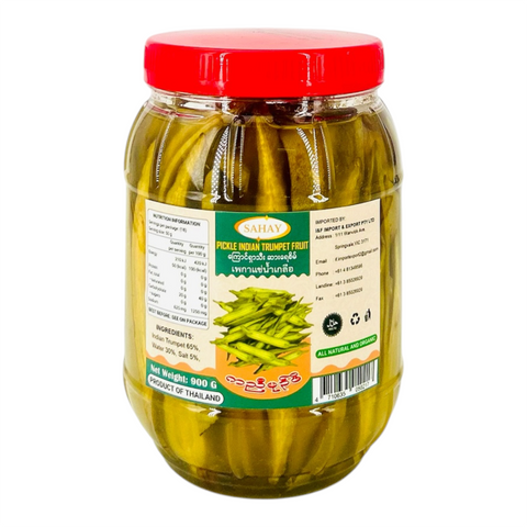 Pickled Indian Trumpet Fruit ( ကြောင်ရှာသီး ဆားရည်စိမ် ) (900 g)