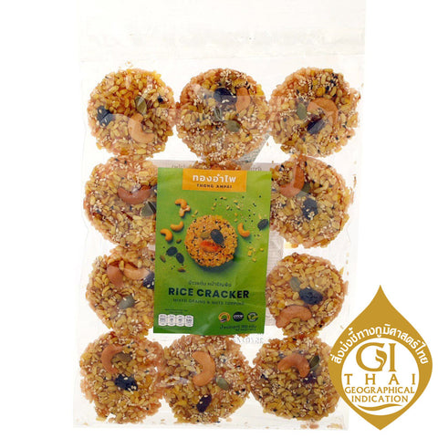 Thong Ampai Rice Cracker With Grains & Nuts Topping (180 g)