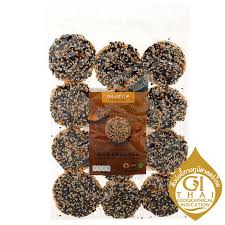 Thong Ampai Rice Crackers With White & Black Sesame Seeds Topping (170 g)