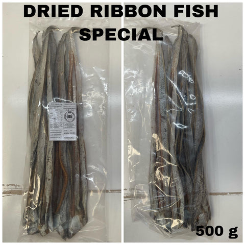 Dried Ribbon Fish (SP SIZE)(ငါးတံခွန်ခြောက်-ခေါင်းမပါ) (Trichiurus Lepturus) (H/L) (500 g)